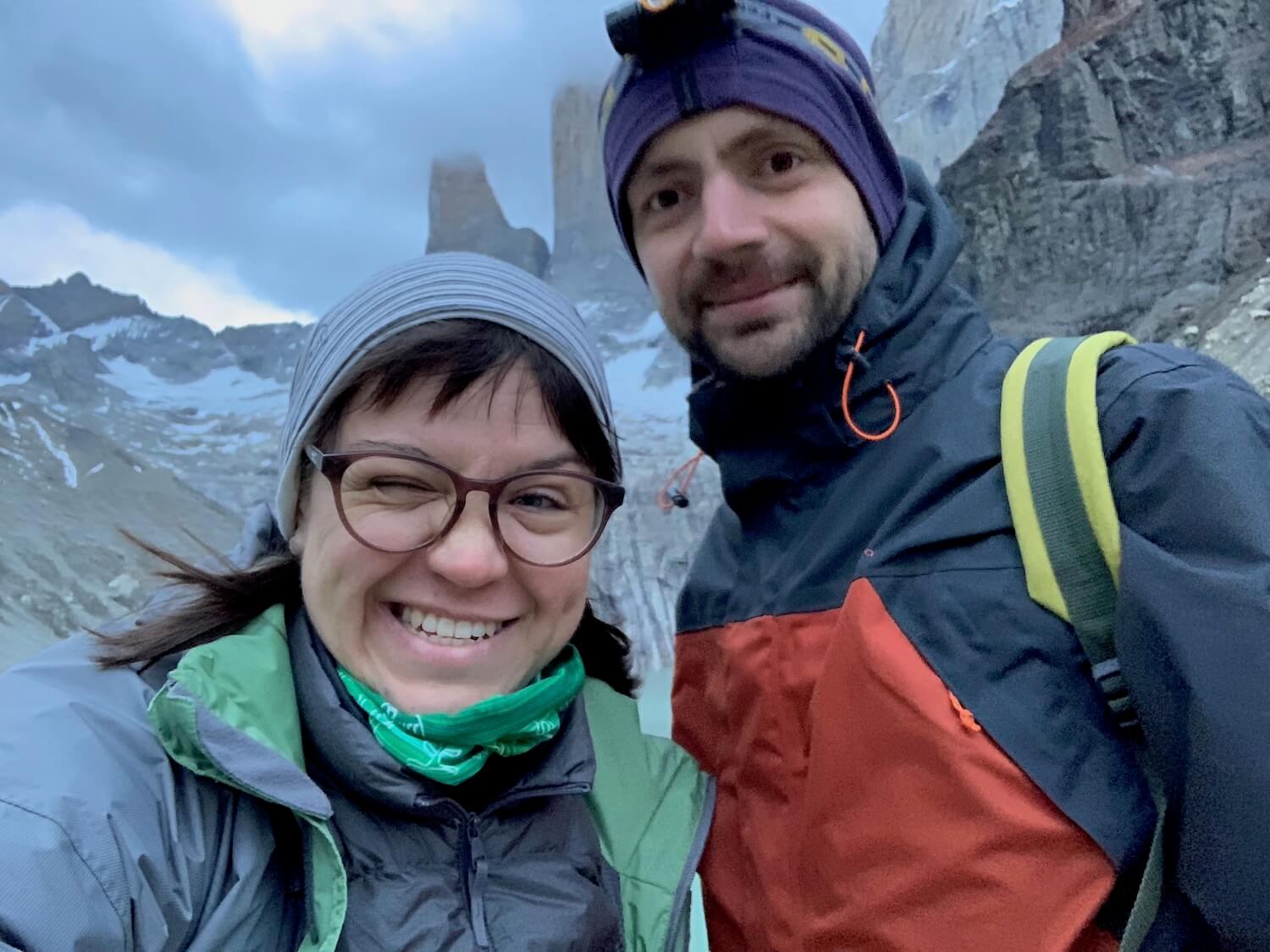 Waiting for the sunrise at Torres del Paine